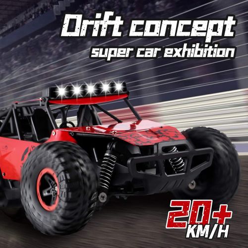  SZJJX Remote Control Car for Boys Girls, 20+ Km/h High Speed RC Trucks Car, 1:14 Scale Fast All Terrains Off Road Monster Crawler Vehicle Toy with Headlights 2 Batteries for Adults