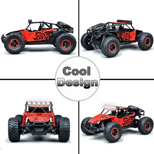  SZJJX Remote Control Car for Boys Girls, 20+ Km/h High Speed RC Trucks Car, 1:14 Scale Fast All Terrains Off Road Monster Crawler Vehicle Toy with Headlights 2 Batteries for Adults