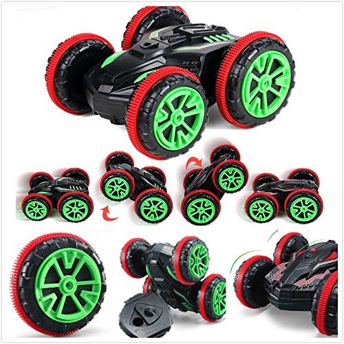  Stunt Car SZJJX 2.4Ghz 4WD RC Car Boat 6CH Remote Control Amphibious Off Road Electric Race Double Sided Car Tank Vehicle 360 Degree Spins and Flips Land & Water