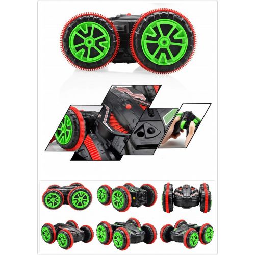  Stunt Car SZJJX 2.4Ghz 4WD RC Car Boat 6CH Remote Control Amphibious Off Road Electric Race Double Sided Car Tank Vehicle 360 Degree Spins and Flips Land & Water