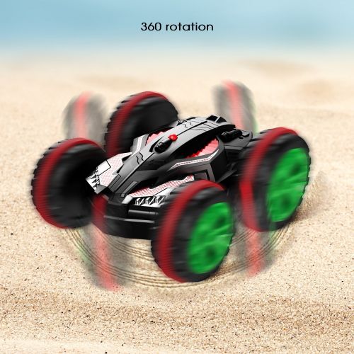  Stunt Car SZJJX 2.4Ghz 4WD RC Car Boat 6CH Remote Control Amphibious Off Road Electric Race Double Sided Car Tank Vehicle 360 Degree Spins and Flips Land & Water