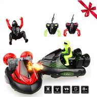 SZJJX RC Bumper Car Pack of 2 Remote Control Stunt Electric Battle Racing Vehicles with Ejectable Drivers for Kids Toy