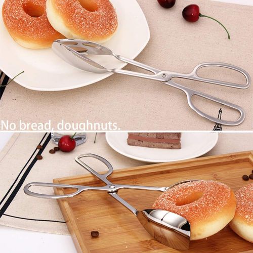  SZLFSX 6 Packs Buffet Tongs Stainless Steel Kitchen Tongs Serving Tongs Salad Tongs Cake Tongs Bread Tongs