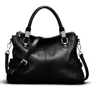 [아마존 핫딜]  [아마존핫딜]S-ZONE Womens Vintage Genuine Leather Handbag Shoulder Bag Satchel Tote Bag Purse Crossbody Bag