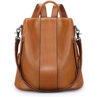 [아마존 핫딜] [아마존핫딜]S-ZONE Women Soft Leather Backpack Antitheft Rucksack Ladies Shoulder Bag Medium