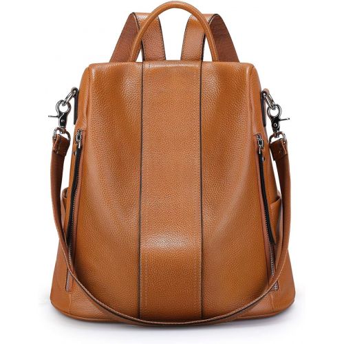 [아마존 핫딜] [아마존핫딜]S-ZONE Women Soft Leather Backpack Antitheft Rucksack Ladies Shoulder Bag Medium