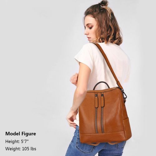  [아마존핫딜][아마존 핫딜] S-ZONE Women Genuine Leather Backpack Casual Shoulder Bag Purse Medium