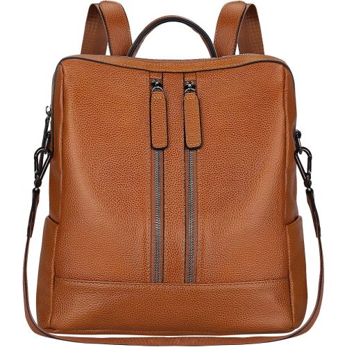  [아마존핫딜][아마존 핫딜] S-ZONE Women Genuine Leather Backpack Casual Shoulder Bag Purse Medium