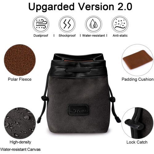  S-ZONE Soft Camera Bag DSLR Insert Handbag Drawstring Lens Case Compatible with Canon Nikon Sony