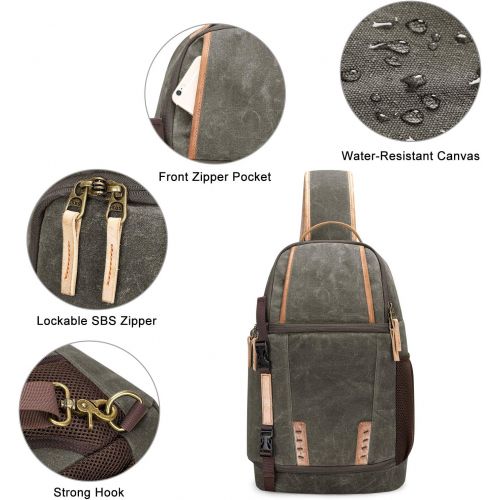  S-ZONE Water Repellent Camera Sling Bag DSLR SLR Lens Chest Backpack Case Compatible with Canon/Nikon/Sony