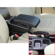 SZSS MyGone for Honda Fit Jazz 2008-2012 Car Interior Accessories Center Consoles Armrest Box，Oversized Storage Space，Cover can be Raised，Built-in LED Light，with Cup Holder，Removable As