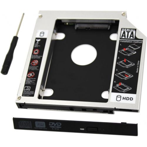  SZYIKUER SATA Hard Drive Caddy, Universal 9.5 mm SATA to SATA 2nd SSD HDD Hard Drive Caddy Adapter Tray Enclosures for DELL HP Lenovo ThinkPad ACER Gateway ASUS Sony Samsung MSI Laptop