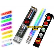 [아마존베스트]LIGHTSABER CHOPSTICKS LIGHT UP STAR WARS LED Glowing Light Saber Chop Sticks REUSABLE Sushi Lightup Sabers Removable Handle Dishwasher Safe 8 Color Modes 1 Pair