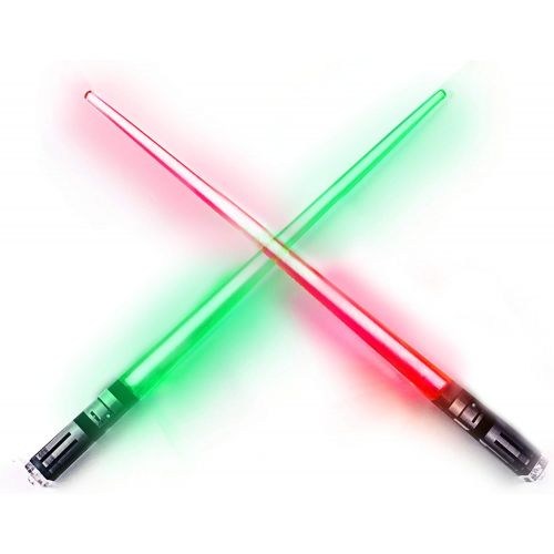  [아마존베스트]LIGHTSABER CHOPSTICKS LIGHT UP STAR WARS LED Glowing Light Saber Chop Sticks REUSABLE Sushi Lightup Sabers Bright LEDs 8 Color Modes - 1 Pair