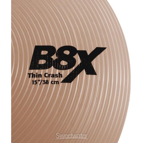  Sabian 15 inch B8X Thin Crash Cymbal