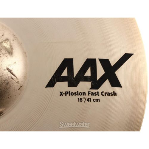  Sabian 16 inch AAX X-Plosion Fast Crash Cymbal - Brilliant Finish