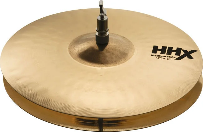  Sabian 14 inch HHX Medium Hi-hat Cymbals - Brilliant Finish