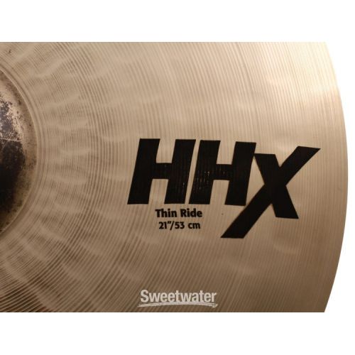  Sabian 21 inch HHX Thin Ride Cymbal - Brilliant Finish