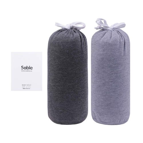  Sable Baby Wrap Carrier [2-Pack] for Nursing Cover for Infants and Newborns Up to 35 lbs w/Portable Carrying Bag (Light Grey and Dark Grey)