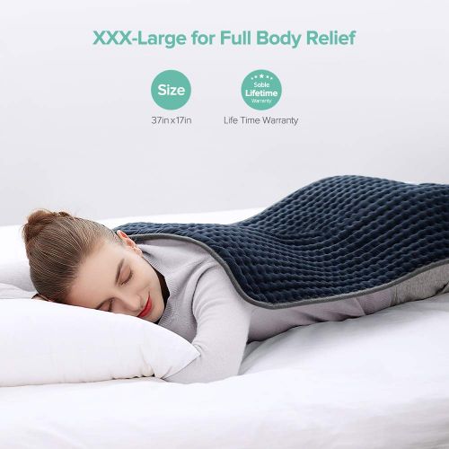  [아마존 핫딜]  [아마존핫딜]Sable XXX-Large Heating Pad for Fast Pain Relief, FDA Approved, Electric 10 Heat Setting with Auto Off, Moist Therapeutic Option for Neck Back Shoulder, 33 x 17