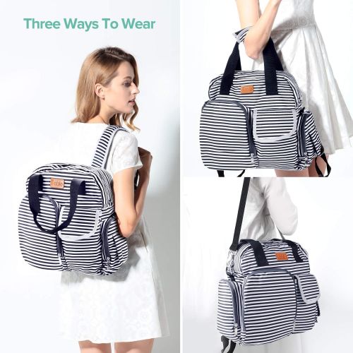  [아마존베스트]Sable Diaper Bag Backpack for Baby Care, Multi Function Waterproof Insulated and Cooler Tote Travel...