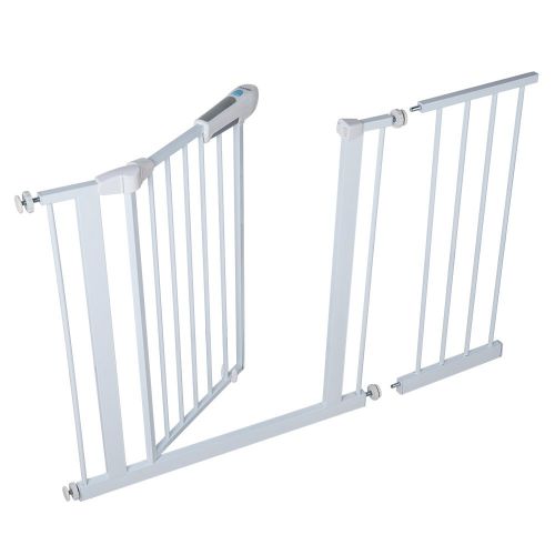  Baby Safety Gate, Sable Pressure Mounted Easy Step Walk Thru Gate with Wall Cups for Kids or Pets, Safe to Use, Easy to Install without Drilling Wall, Resistant Seamless Steel Pipi