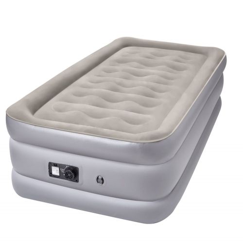  Sable Twin XL Size Inflatable Mattress with Build-in Pump, Blow Up Raised Airbed for Guest, Camping, Height 19, 1-Year Guarantee