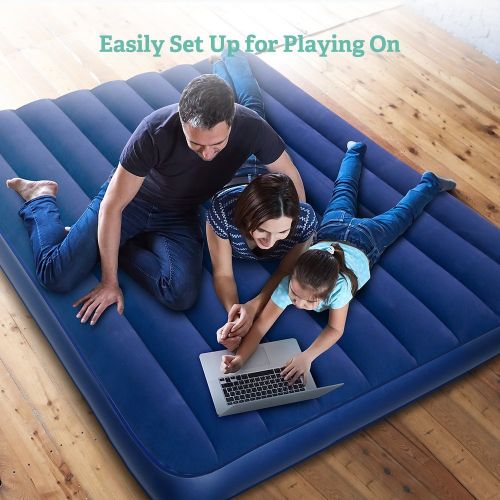  Sable Camping Air Mattress with Eco-Friendly PVC, Inflatable Air Bed with Extra Thick Flocked Top - Height 8, Queen Size