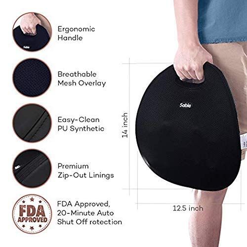  Sable Portable Back Massager with Heat, Shiatsu Electric Massaging Cushion Easy One-Button Control Neck Massager for Home, Office, Car Use