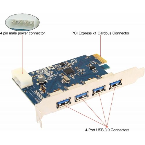  Sabrent 4PORT USB 3.0 PCI EXPRESS CARD