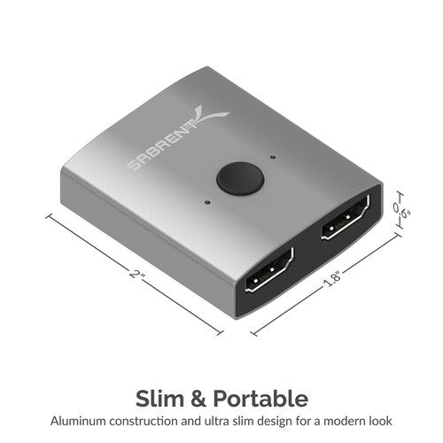  Sabrent 2-Port 4K HDMI Sharing Switch