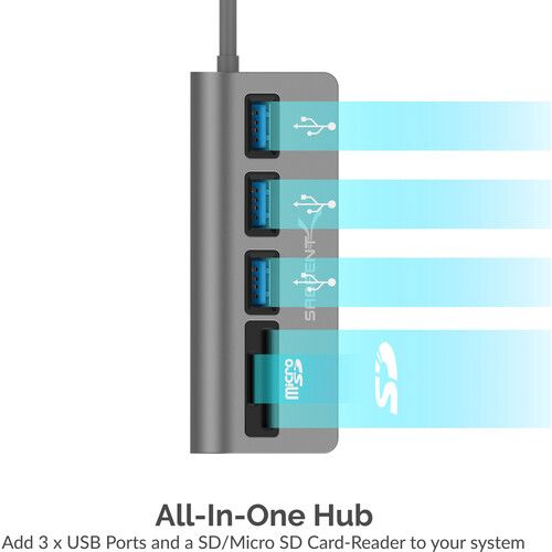  Sabrent 3-Port USB 3.0 Hub with SD and Micro SD Card Readers