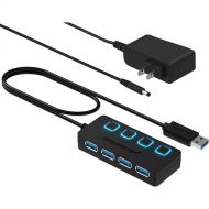 Sabrent USB 3.0 4-Port Hub with Individual Power Switches and AC Adapter