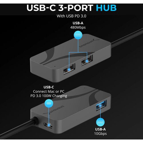  Sabrent HB-C4WP USB-C 3-Port Hub