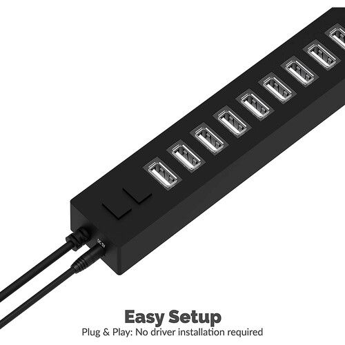  Sabrent 13-Port USB 2.0 Hub with Power Adapter