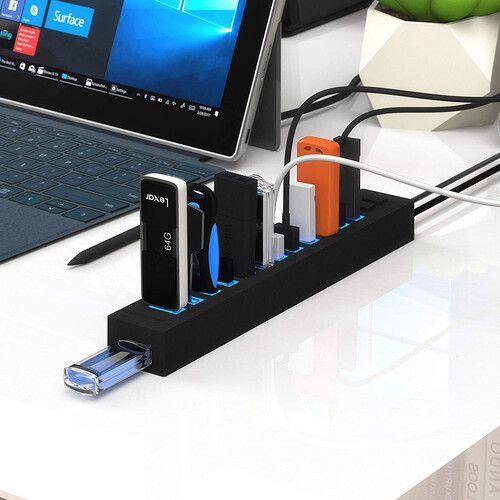  Sabrent 13-Port USB 2.0 Hub with Power Adapter