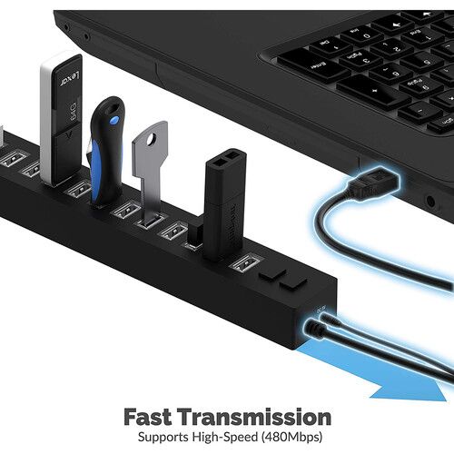  Sabrent 13-Port USB 2.0 Hub with Power Adapter