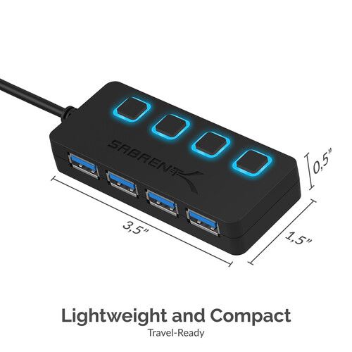  Sabrent 4-Port USB 3.0 Hub with Power Switches