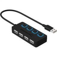 Sabrent 4-Port USB 2.0 Hub With Power Switches (Black)