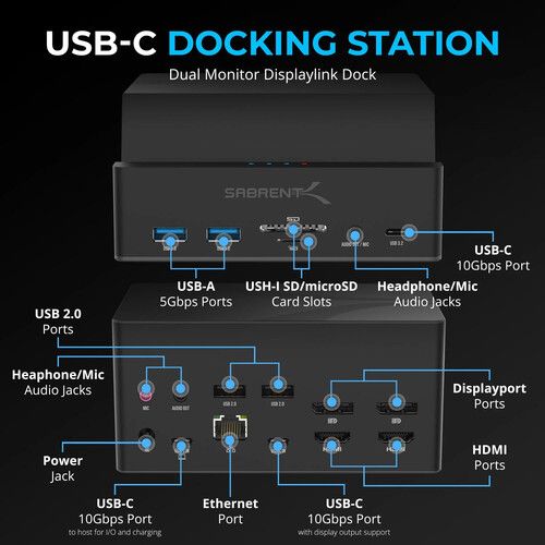  Sabrent DS-UICA USB-C Universal Docking Station