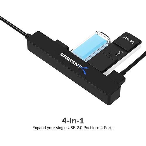  Sabrent 4-Port USB 2.0 Hub with 9.5