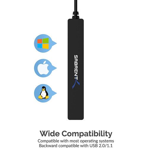  Sabrent 4-Port USB 2.0 Hub with 9.5