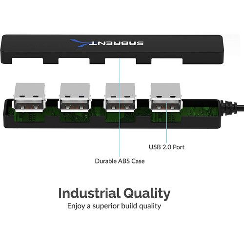  Sabrent 4-Port USB 2.0 Hub with 9.5