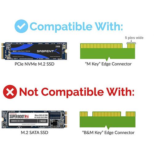  Sabrent NVMe M.2 SSD to PCIe Adapter Card with Aluminum Heatsink