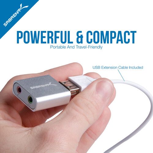  Sabrent AU-EMAC USB External Stereo Sound Adapter (Silver)