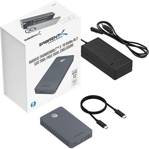  Sabrent Thunderbolt 3 Dual NVMe M.2 SSD Enclosure