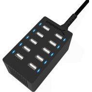 [아마존 핫딜] [아마존핫딜]Sabrent 60 Watt (12 Amp) 10-Port [UL Certified] Family-Sized Desktop USB Rapid Charger. Smart USB Ports with Auto Detect Technology [Black] (AX-TPCS)