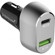 [아마존 핫딜] [아마존핫딜]Sabrent 63W 2-Port USB Car Charger [QC 3.0 & USB-PD] UL Certified (CH-PDQC)