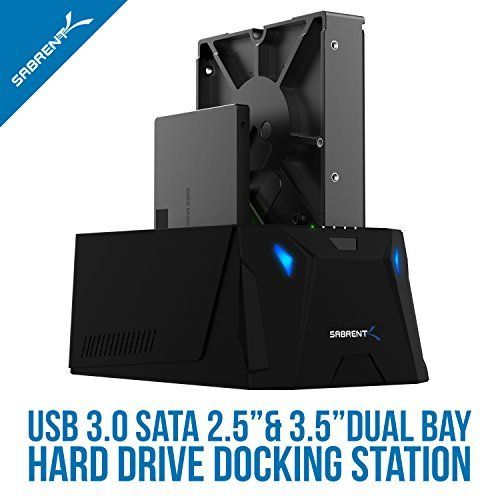  [아마존 핫딜]  [아마존핫딜]Sabrent USB 3.0 zu SATA I/II/III Dual Bay externe Festplatte Dockingstation fuer 2,5 oder 3,5 Zoll HDD, SSD mit Festplattenkopierer / Klon Funktion [[Unterstuetzt 10 TB] (EC-HD2B)