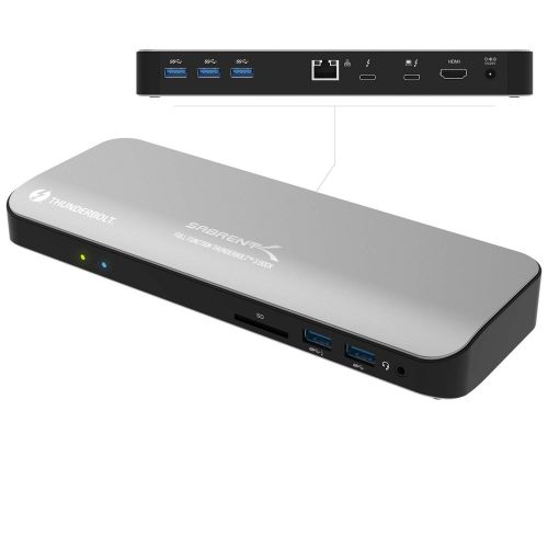  [아마존 핫딜]  [아마존핫딜]Sabrent Thunderbolt 3 Dockingstation mit Stromversorgung bis zu 60 W fuer Windows / Mac OS-Gerate  Dual-4K-Display Adapter (DS-TH3C)